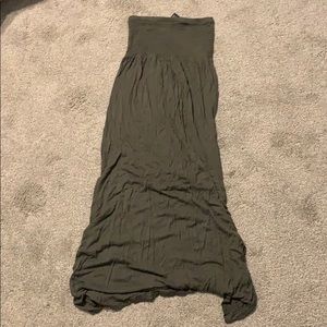 Olive green maxi dress.